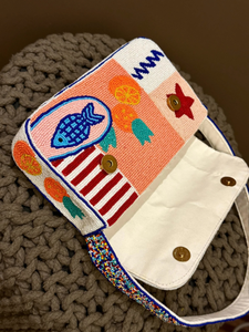 Bolsos de Hombro Estilo Boho con Cuentas Hechos a Mano, Bolsos con Cuentas, Bolsos de Hombro con Cuentas, Bolsos de Mano con Cuentas - Product Image 2