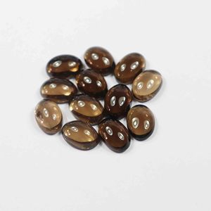Cuarzo ahumado marrón Natural de alta calidad, cabujón ovalado liso, piedra de rubí de cristal, piedras preciosas sueltas para la fabricación de joyas, lote al por mayor - Product Image 3