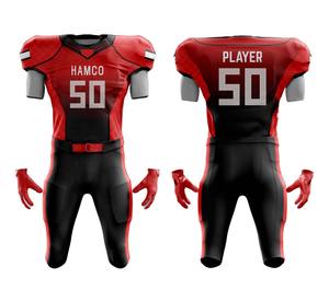 2024 Sublimación de desgaste profesional Los mejores uniformes de fútbol americano en tela de calidad de color rojo con nombre de equipo personalizado - Product Image 2