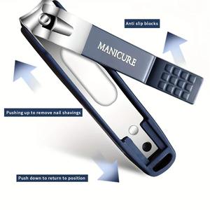 Coupe-ongles de haute qualité, neufs, anti-éclaboussures, avec lame incurvée en acier inoxydable, boîte de rangement pour ongles, design attrayant - Product Image 3