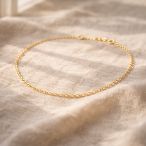 Chakralume Women's 925 Sterling Silver Finish Oval Cable Chain <b>Anklet</b> Rose <b>Gold</b> Plated Ball Pattern Party Jewelry OEM 1 Pair - Product Image 3