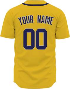 เสื้อเบสบอลระบายอากาศได้ดีรีไซเคิลได้ผ้าโพลีเอสเตอร์พิมพ์ซับลิเมชันคอวี180ก. - Product Image 2