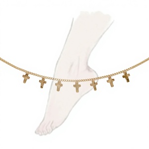 CUCOCUCA YFB A022 G Bracelet de cheville en acier inoxydable plaqué or, réglable, idéal pour l'été/le printemps, pour un usage quotidien, expédition en 48h depuis l'UE - Product Image 1