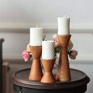 Porte-bougie en bois, accessoire de décoration intérieure en bois, adapté aux environnements culturels et spirituels traditionnels - Product Image 4