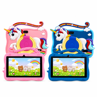 Tablette pour enfants 7 pouces Android 8.1 2 Go 16 Go WiFi 1024x600 bleue, tablette éducative pour enfants avec étui licorne et support