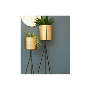 Maceta de latón de estilo antiguo de calidad superior con diseño moderno para decoración de jardín con recubrimiento en polvo del fabricante indio - Product Image 1