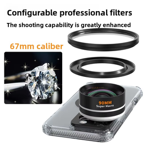 Logo/emballage personnalisés disponibles : Objectif macro professionnel 90 mm pour la photographie sur smartphone, effet de grossissement HD, <span class=keywords><strong>adaptateur</strong></span> d'objectif mobile - Product Image 3