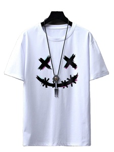 T-shirt épais à col rond pour hommes, 100% coton, style streetwear personnalisé, OEM 250 g/m² - Product Image 2