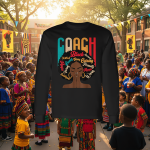 T-shirt a maniche lunghe For Coach Afro in stile afroamericano per celebrare il Mese della Storia Nera - Product Image 3