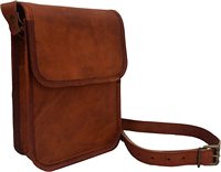 Tas Selempang Kulit Asli Buatan Tangan Mini Uniseks Pria Wanita Remaja Dompet Bepergian Kancing Tas Selempang Messenger