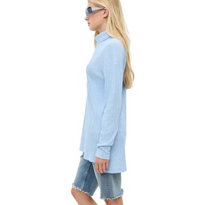 Tunique décontractée formelle pour femmes avec logo brodé à la main, décoration de paillettes, accents de dentelle en taille XL, en lin et en mousseline - Product Image 4