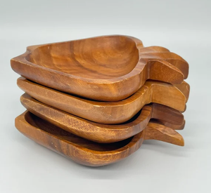 Cuenco de madera Decorativo Ecológico Forma de mango Personalizable Pulido Juego de cuencos de madera hechos a mano - Product Image 1