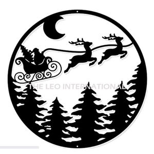 Fer métal police forme noël mur Art fantaisie Style fait à la main noël décoration murale luxe maison mur Art - Product Image 6