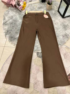 Pantalon long en coton spandex à jambe évasée avec fermeture éclair, taille jusqu'à 110 kg, confortable à porter, pantalon pour femmes - Product Image 2