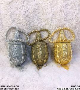 Bolso de noche de hierro y metal de diseñador hecho a mano, bolso de mano para fiesta nupcial con monedero de piedra, hecho en India - Product Image 4
