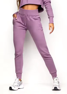 Conjunto de chándales cortos de lavanda con estilo, sudaderas con capucha en blanco de moda y joggers ajustados, perfectos para salidas casuales, ropa activa cómoda - Product Image 2