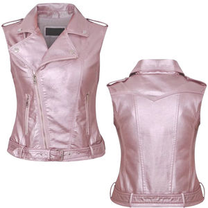 Chaleco de cuero PU y el mejor Chaleco de moto de moda de Invierno para mujer Forros de algodón Precio barato Precios de bajo costo Precios Locosted - Product Image 6