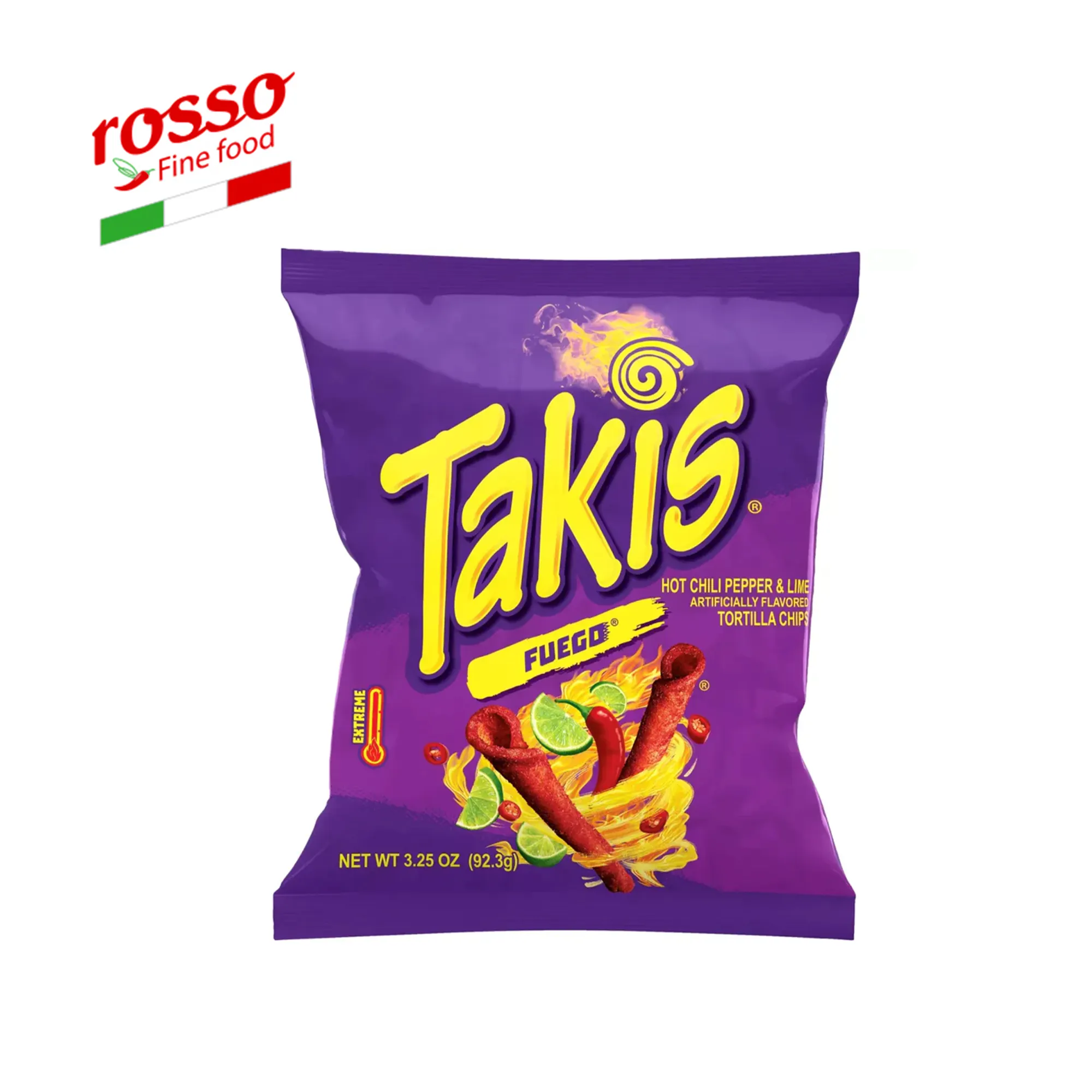 Prix de vente en gros de chips de tortilla roulées Takis Fuego piment fort aromatisé artificiellement