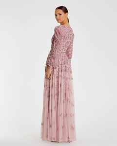 Evening <b>Dress</b> with FULL Sleeves Anti-Static Feature Packaged <b>Dress</b> Women's Sexy Beaded Sheath <b>Maxi</b> Evening Party - Product Image 4