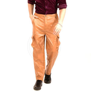 Pantalones de cuero informales para hombre más vendidos, con botones, transpirables, de secado rápido, ligeros, de Color sólido, ropa de calle, cintura media, rectos - Product Image 5