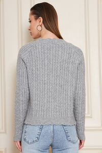 Cárdigan de Punto Suave con Cuello en V y Botones de Perla para Mujer, Suéter Cálido y Transpirable con Estampado, Prendas de Punto Elegantes, Servicios ODM y OEM - Product Image 4