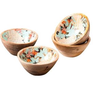 Cuenco decorativo de madera para servir alimentos Cuenco de madera hecho a mano para eventos de boda y regalo Ensaladera de madera - Product Image 5