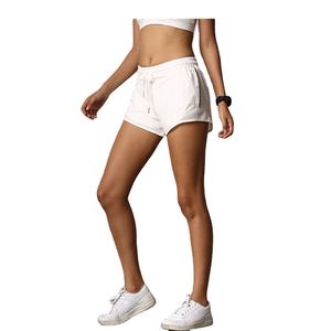 กางเกงขาสั้นเอวสูงของผู้หญิงกางเกงขาสั้นใส่เล่นยิมแบบเรียบง่ายสีไม่เรียบใช้ตกแต่งโลโก้ได้ตามต้องการ2025 - Product Image 2