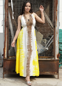 Nueva tendencia 2024 ropa de mujer rayón verano y ropa de playa diseñador sin espalda espagueti largo Tie Dye Maxi vestido sin mangas - Product Image 3
