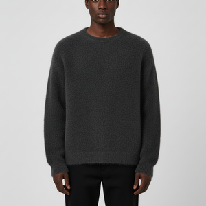 เสื้อสเวตเตอร์ไหมพรมถักคอวี แขนยาว สีดำ ผ้าฝ้าย 100% สำหรับผู้ชาย แบบ ODM ขายส่ง ลาย Jacquard  แบบสั่งทำพิเศษสำหรับฤดูหนาว - Product Image 3