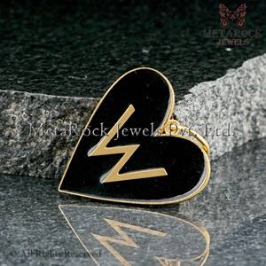 Pendentif en argent massif 925 coeur initiale W, bijoux plaqué jaune, pendentif en émail de qualité supérieure, nouveau Design - Product Image 2