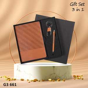 El juego de regalo 4 en 1 con logotipo personalizado contiene diario, bolígrafo, llavero y tarjetero para regalos corporativos promocionales y comerciales - Product Image 5