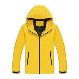 Chaquetas cortavientos con cremallera para caza y deportes al aire libre en blanco con logotipo personalizado, chaqueta de carcasa blanda de poliéster y nailon de talla grande para hombre - Product Image 1