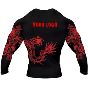 New Design Quick Dry Long MMA Rash Guard Compression <b>Swim</b> <b>Shirt</b> for <b>Men</b> Hot Sale Custom Print MMA Fight Wear - Product Image 2