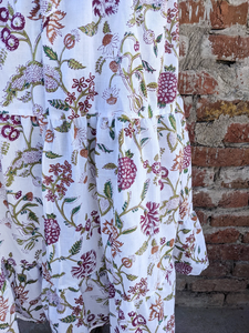 Vestido indio de algodón con estampado de bloque de mano, túnicas de algodón 100% con decoración de borlas, vestido informal de longitud máxima bordado - Product Image 3