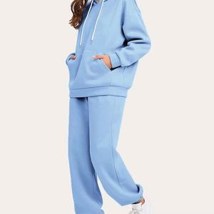 Dernier design, survêtement pour femmes en coton 100%, couleur unie, imprimé, taille plus, ensembles à capuche, service OEM 2025 - Product Image 1