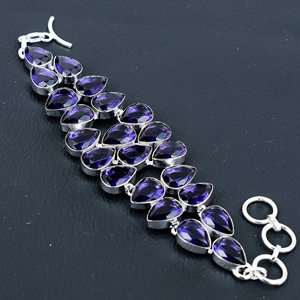 Bracelet Bohème Vintage Fait Main en Argent Sterling 925 avec Améthyste Violette Certifiée par un Certificat Tier pour Femme – Idéal Cadeau - Product Image 3