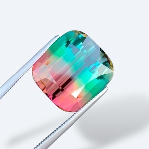 Tourmaline Pastèque Naturelle de Qualité Supérieure, Coupe Coussin Exceptionnelle - Product Image 1