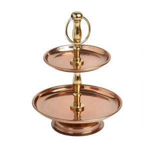 Support à gâteau en aluminium à 3 niveaux en or antique plaqué or pour la décoration de table de fête de mariage d'anniversaire à domicile - Product Image 4