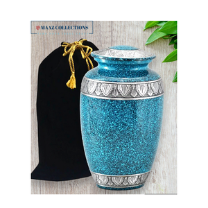 Venta al por mayor de urna de cremación de metal vintage marrón estilo americano personalizado último diseño para cenizas humanas suministros funerarios - Product Image 2