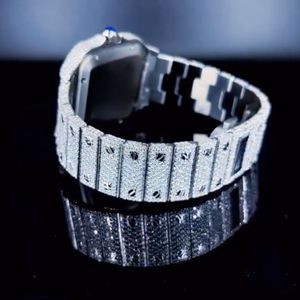 Mejor venta Unisex Iced out Lab Grown Watch Auto Fecha Característica Reloj de diamante incoloro de alta calidad a precio mayorista - Product Image 2