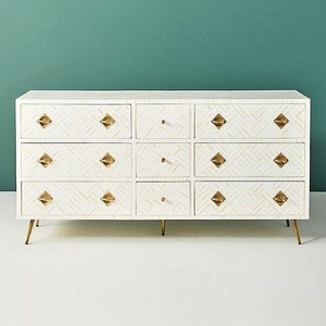 Commode en nacre exotique, commode à tiroirs en nacre à vendre, meubles uniques en nacre - Product Image 6