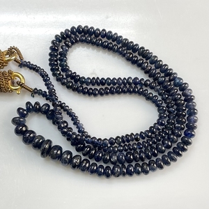 Perles en forme de rondelle lisse saphir bleu pierre précieuse naturelle de qualité fine pour bijoux perles de pierre lisse - Product Image 5