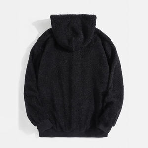 เสื้อมีฮู้ดแบบสวมหัวสำหรับผู้ชายเสื้อมีฮู้ดซิปโอเวอร์ไซส์ผ้าฟลีซเปล่าสีพื้นสไตล์วินเทจซักกรดแบบกำหนดเอง - Product Image 6