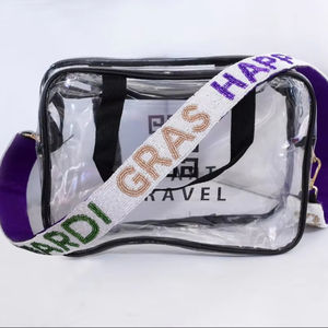 เข็มขัดลูกปัดมาร์ดิกราส์แฮนด์เมดแบบมีลักษณะเฉพาะตัวหนาดีไซน์สดใสสำหรับงานเฉลิมฉลองเทศกาลอุปกรณ์เสริมกระเป๋าสะพายไหล่กว้าง - Product Image 3