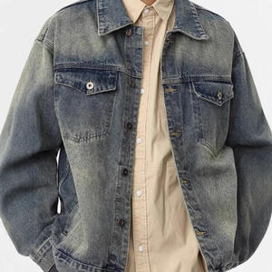 Veste en jean bleu vintage pour homme, design personnalisé, vêtement robuste avec boutons, manches longues, 100% coton, disponible en grande taille, service OEM - Product Image 1