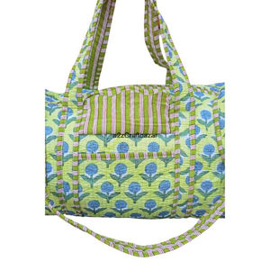 Sac de sport de luxe écologique en coton polyester matelassé fourre-tout sac à bandoulière imprimé floral fermeture à glissière stockage étanche voyage - Product Image 5