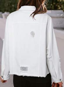 Veste en jean pour femme coupe courte coupe moderne option de vêtements d'extérieur à la mode parfaite pour le printemps et l'automne look décontracté quotidien - Product Image 2