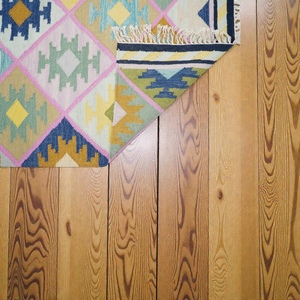 Alfombra Kilim de Lana Hecha a Mano, Diseño Abstracto Colorido, Ecológica, Gruesa, Moderna, Estilo Bohemio - Product Image 3