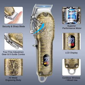 Kit de Barbier Professionnel Sans Fil pour Hommes, Tondeuse à Lame en T Rechargeable par USB, Kit de Coupe de Cheveux Réglable, pour Rasage de Barbe - Product Image 1