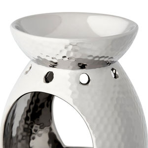 Pot à bougie en cire polie miroir au design martelé en argenterie en métal de haute qualité récipient à cire parfumée parfait décor élégant - Product Image 2